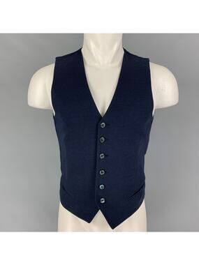 ROYAL ROW Size 36 Navy Wool Cotton V-Neck Vest